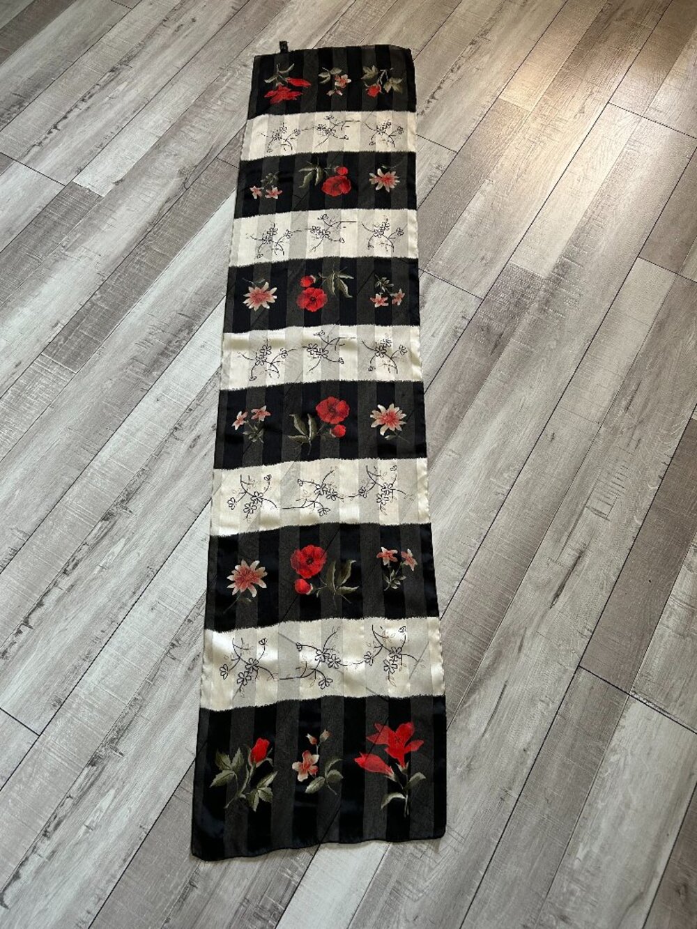 Vintage Italian-Made Long Polyester Scarf 13" x 58"